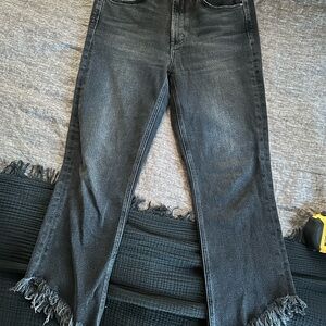 McGuire Denim Jeans Sz 29 Washed Black Raw Hem Straight Leg